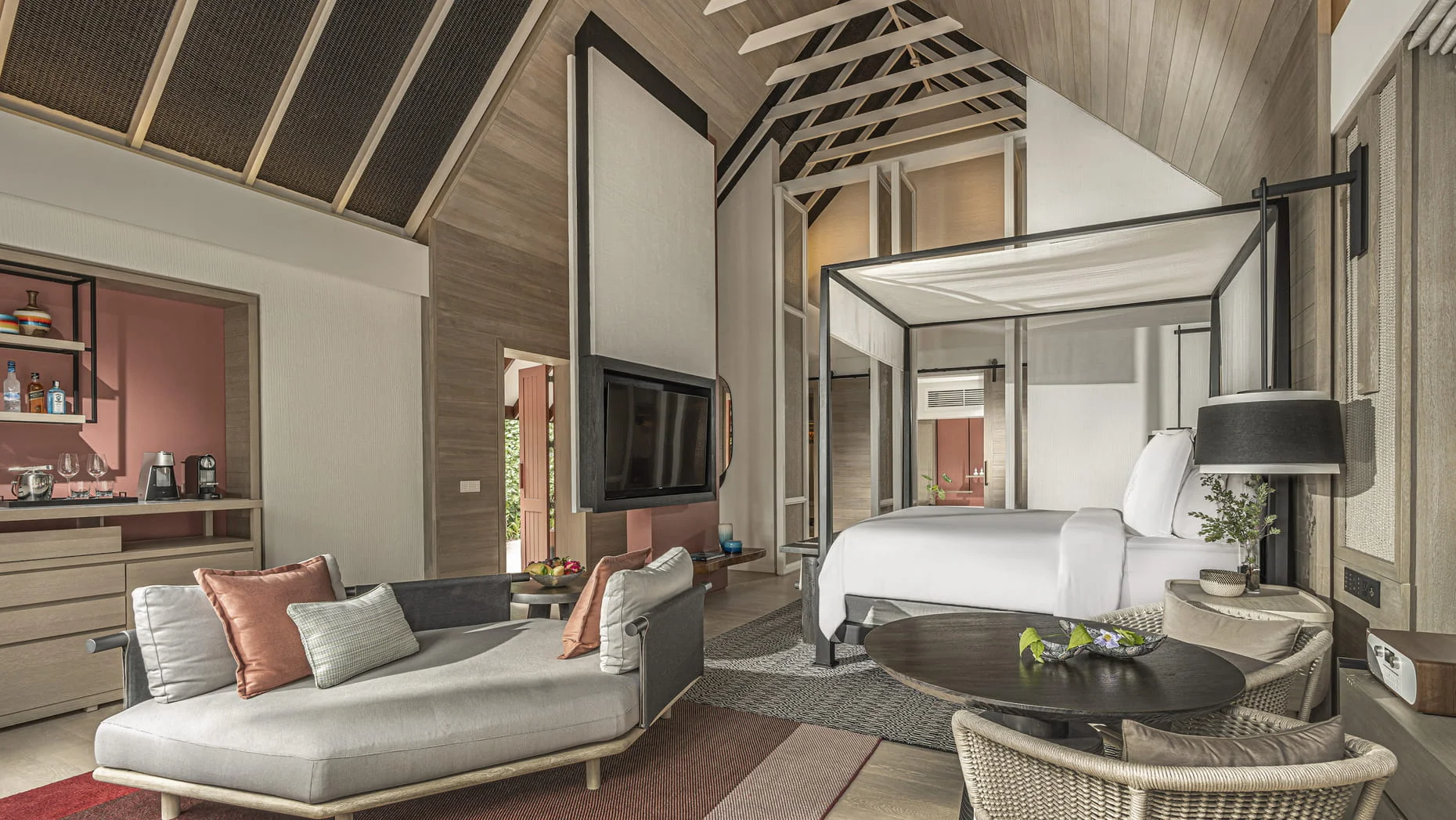 An overwater villa at Four Seasons Landaa Giraavaru in the UNESCO Biosphere Reserve