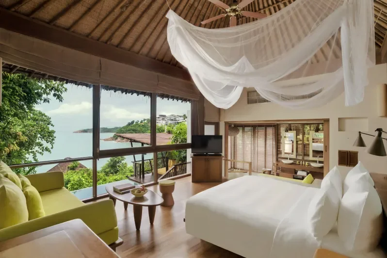 Six Senses Samui hillside villa with sunset view